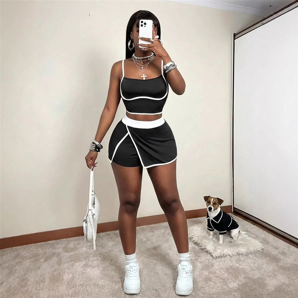 Sporty Tennis Girlie 2-Piece Skirt Set