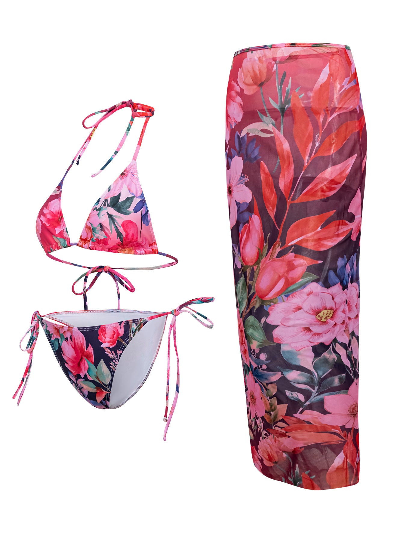 Flower Print Bikini Set
