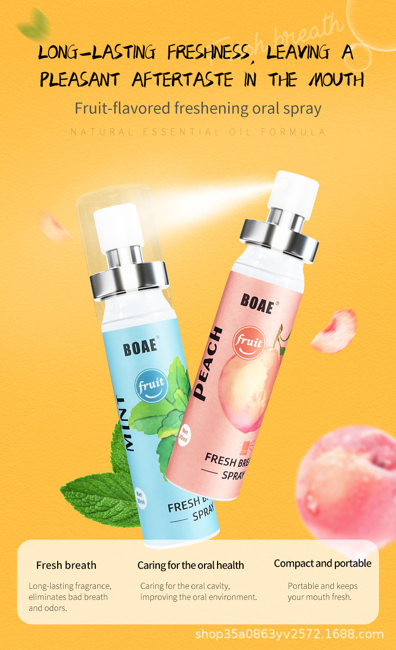 20ML Fresh Oral Spray Antibacterial Gum Care Portable Deodorizing Spray with Long Lasting Fragrance for Oral Health Care