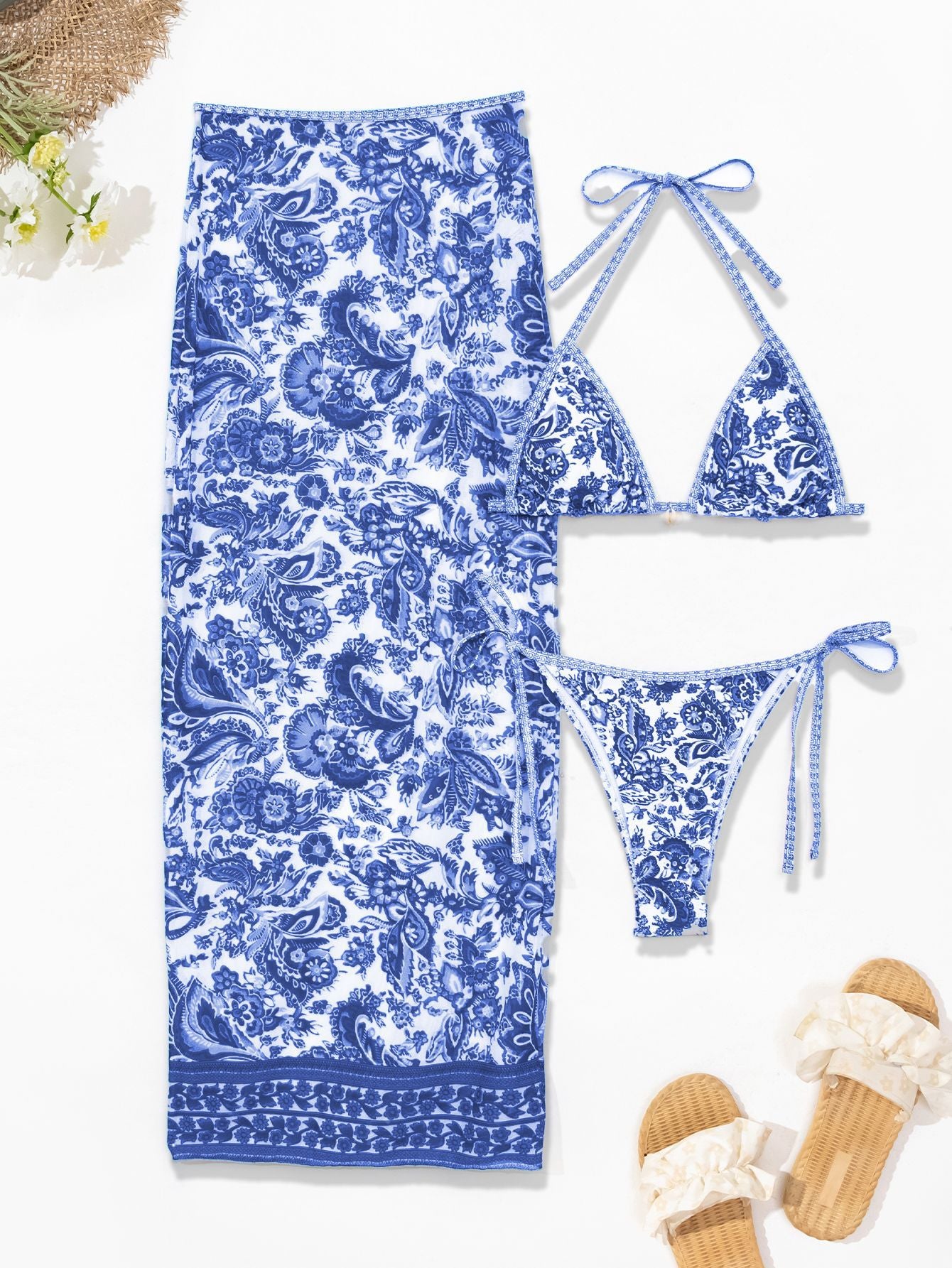 Flower Print Bikini Set