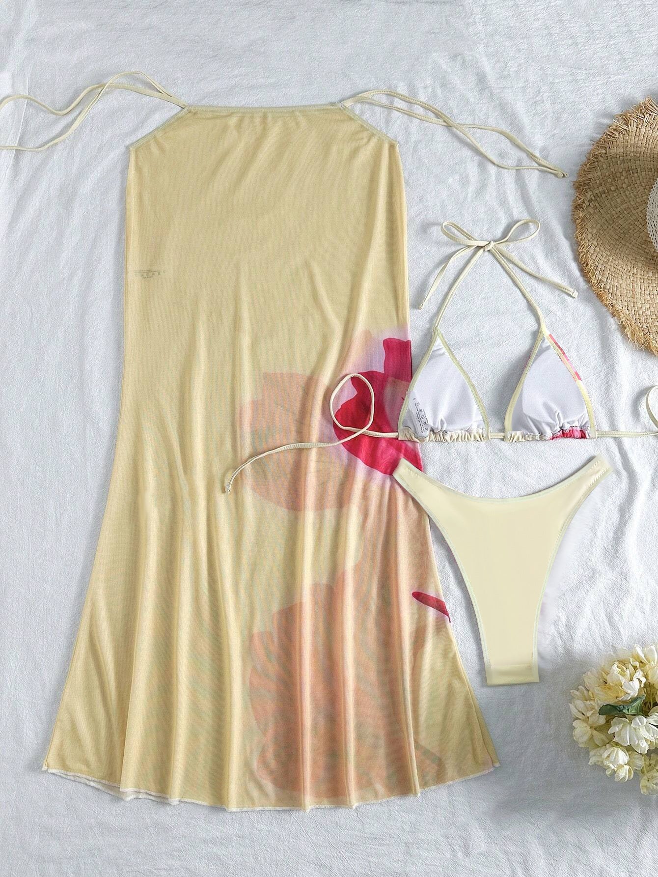 Flower Print Bikini Set