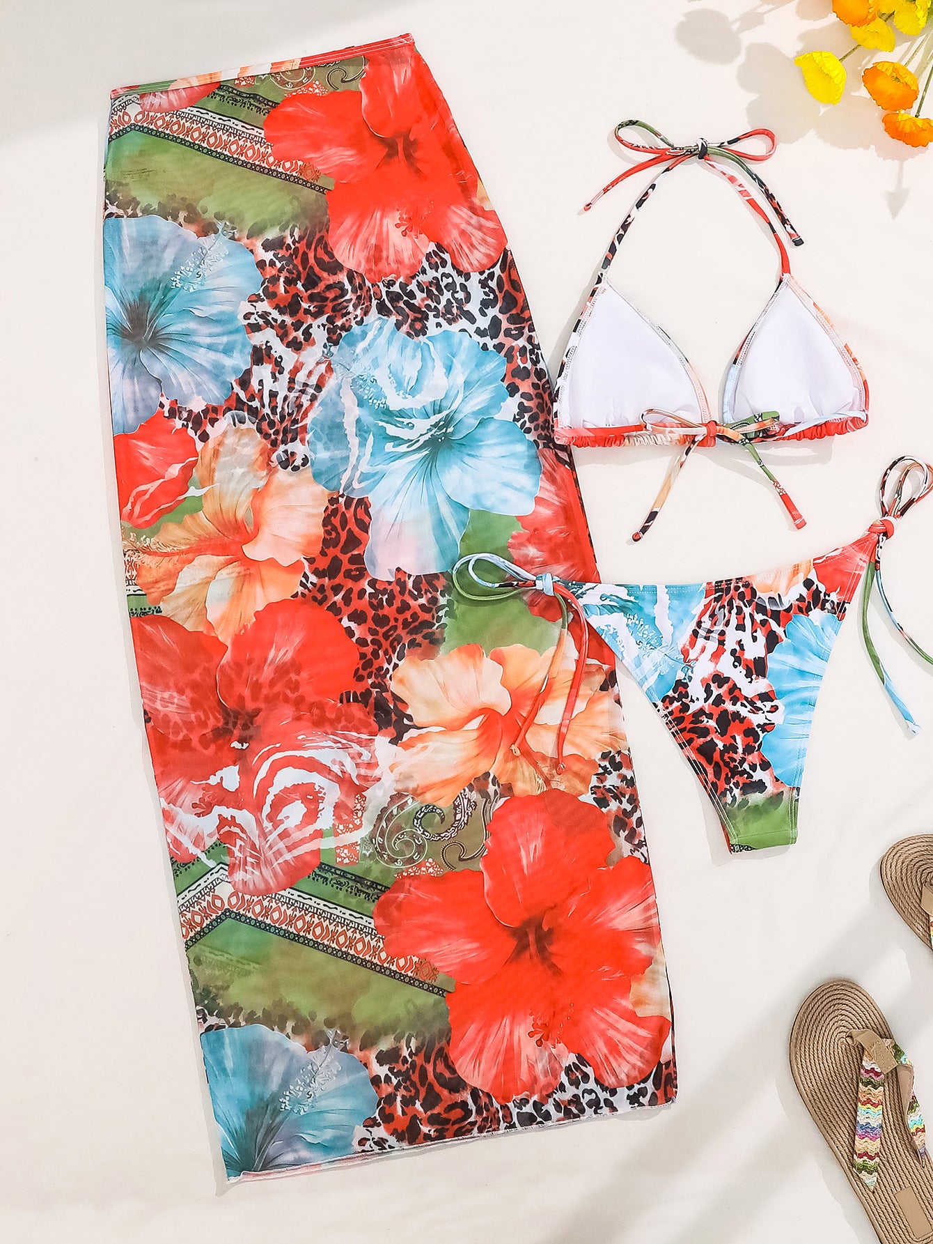 Flower Print Bikini Set