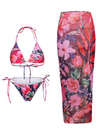 Flower Print Bikini Set