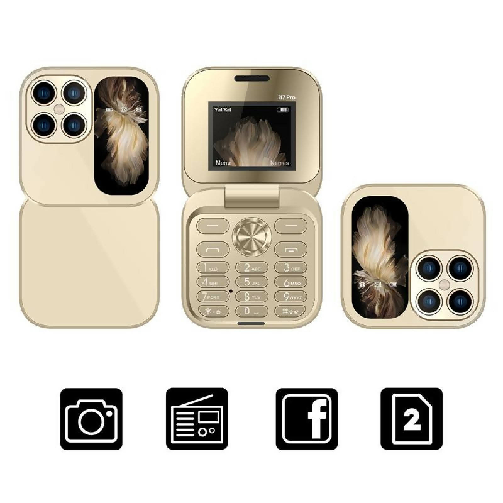 BUDI 17Pro Flip Phone