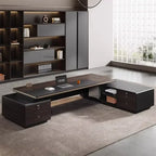 Modern Wooden Boss Office Desks Light Luxury Office Furniture Design with Storage Cabinet Study Desk Commercial President Desk