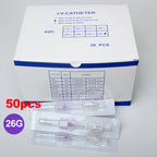 50pcs Sterile IV Cannula With Heparin Cap Disposable Butterfly IV Cannula Intravenous Injection Catheter Veterinary Consumables