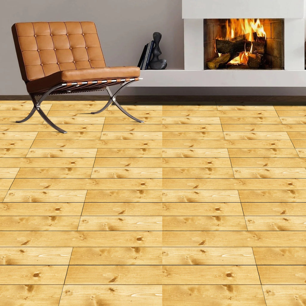 15x90cm Wood Grain Floor Sticker 0.72mm Thick Self-Adhesive PVC Waterproof Wall Stickers Kitchen Bedroom Ground Cover Decal