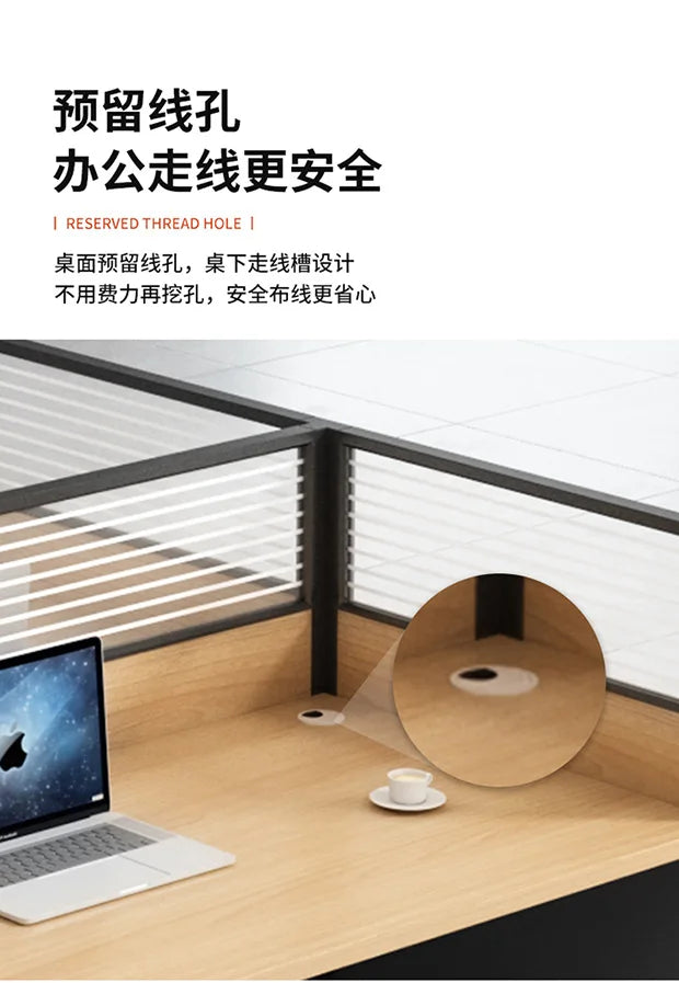 Office table and chair combination workstation desk staff table single 4 person multi-person screen computer table and chair