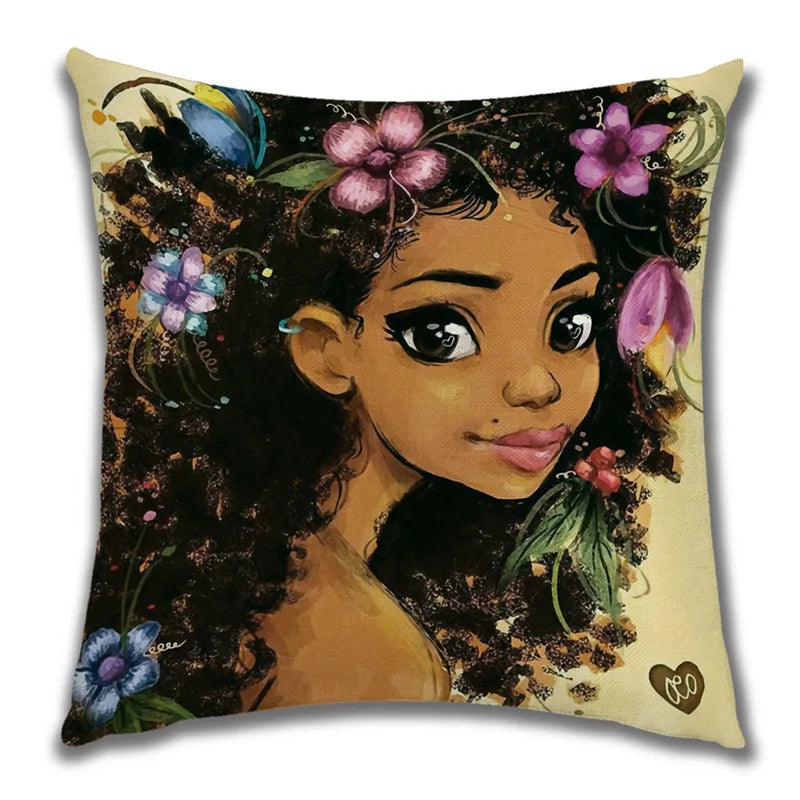 African Costume Clipart Throw Pillow 45x45 Africa Life Collection African Woman Pillowcase Sofa Car Decorative Cushion Cover
