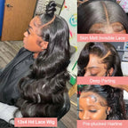 250 Density Body Wave Lace Front Wig 13x4 13x6 40 Inch 5x5 Lace Closure Wig Gluless Transparent Human Hair Lace Frontal Wig Sale