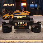 Industrial wind oil drum table and chair combination milk tea barbecue restaurant indoor and outdoor wrought iron furniture can