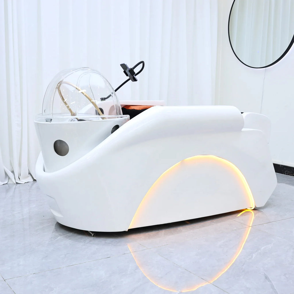 Plug In Automatic Massage Shampoo Bed Built in Electric Massager, Hair Salon Head SPA Hydrotherapy Commercial Salon Furniture