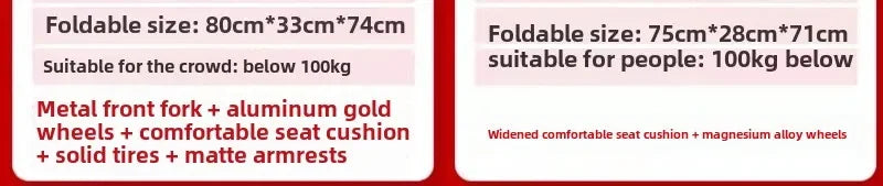 Wheelchair Wheelchair Folding Lightweight Small Elderly Special Disabled Portable Hand Push Scooter