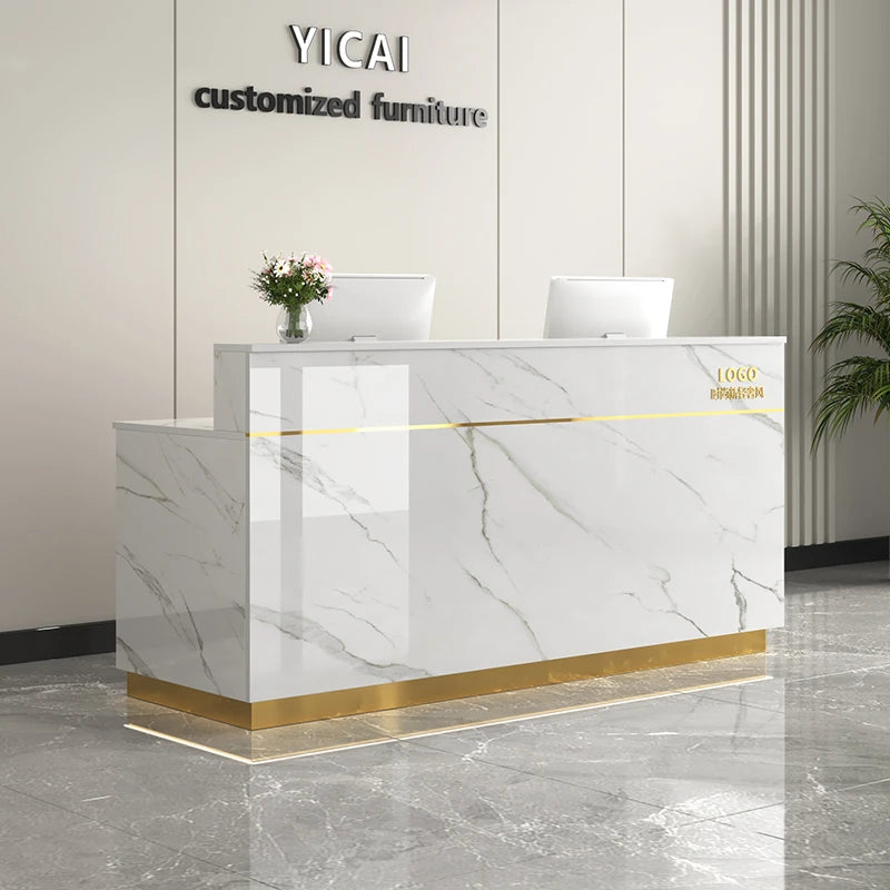 Counter Desk For Shops Counter Reception Beauty Salon Reception Desk Cashier Drawers Empfangstheke Kosmetik Office Furniture