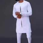 2024Kaftan Elegant African Men's suit Two-piece Agbada dress Wedding jacket and trousers Wedding suit African ethnic style