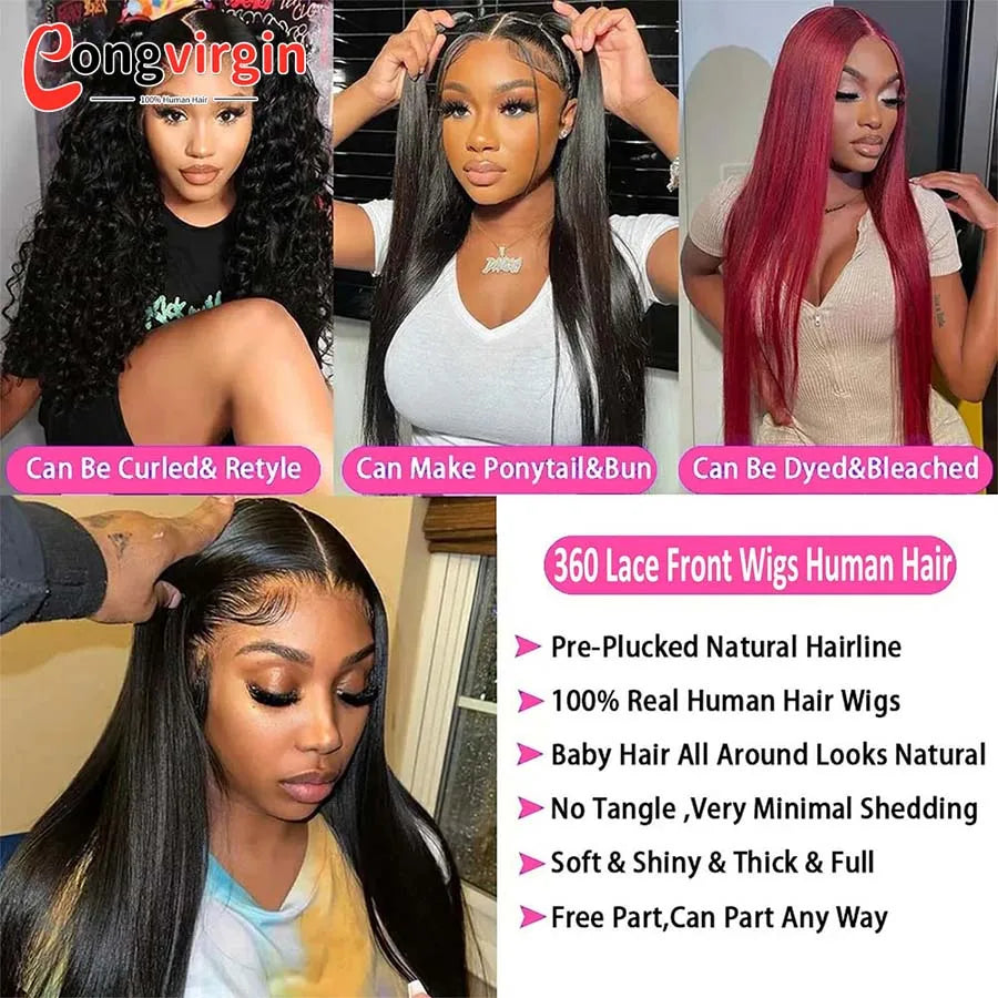 5x5 Glueless Wig Human Hair Ready To Wear Pre-Cut Lace Wear And Go Glueless Wigs Straight Lace Front Human Hair Wig For Women