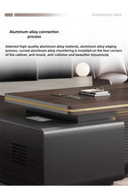 Modern Wooden Boss Office Desks Light Luxury Office Furniture Design with Storage Cabinet Study Desk Commercial President Desk