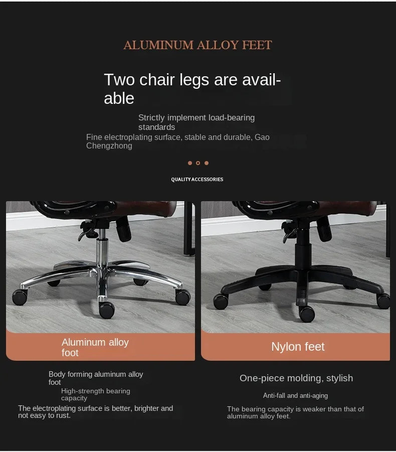 Genuine Leather Boss Chair, Office Chair, Comfortable for Long Periods of Sitting, Can Lie Down for Nap, Computer Swivel Chai