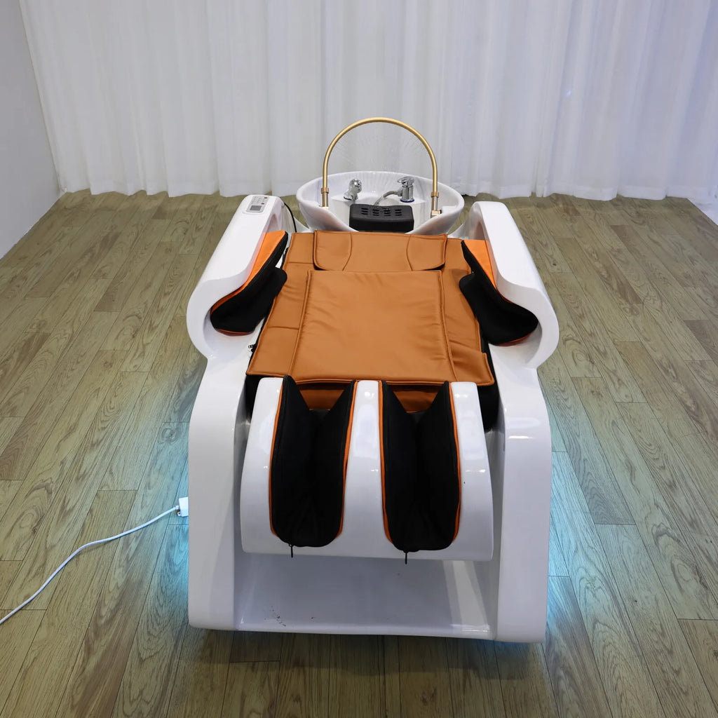 Plug In Automatic Massage Shampoo Bed Built in Electric Massager, Hair Salon Head SPA Hydrotherapy Commercial Salon Furniture
