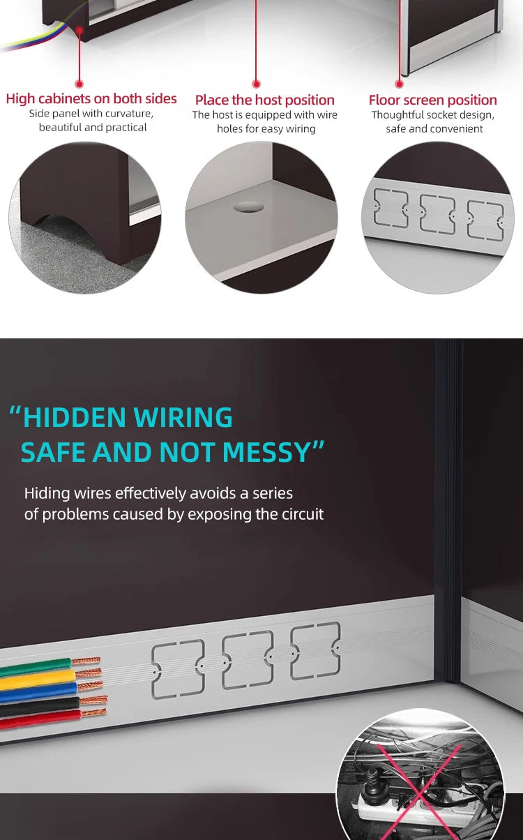 Modern Design Office Furniture Single-seat Employee Workstations Wooden Computer Desks and Office Desks with Storage Cabinets