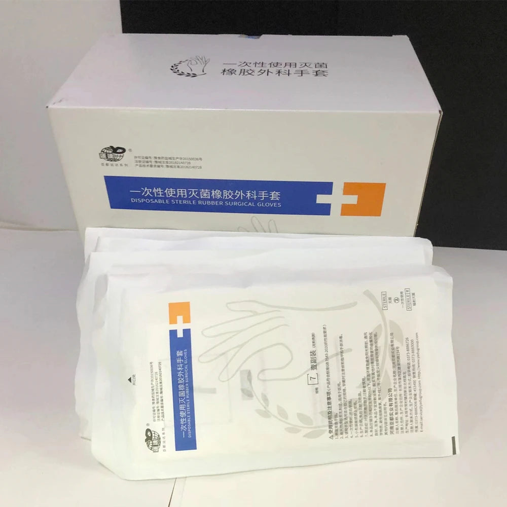 10/20Pairs Disposable Latex Surgical Gloves For Hospital Clinic Surgery Food Processing Laboratory Medical Rubber Sterile Gloves