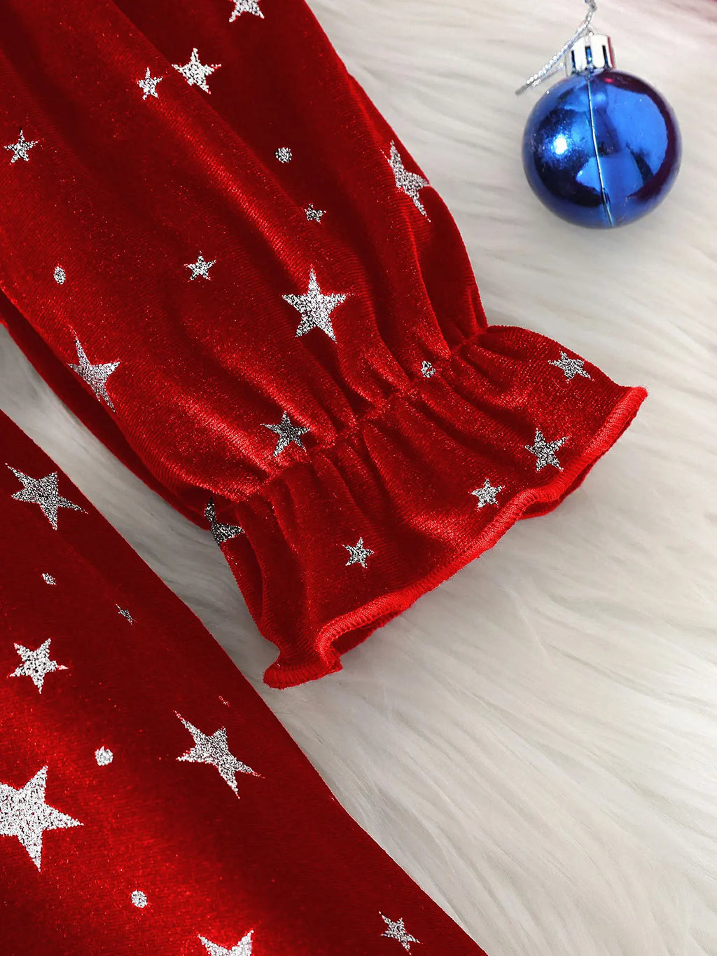 2025 New Year Dress for Girls Winter 3-6Y Kids Star Print Bowknot Long Sleeve Evening Dress Christmas Festive Dress for Girls