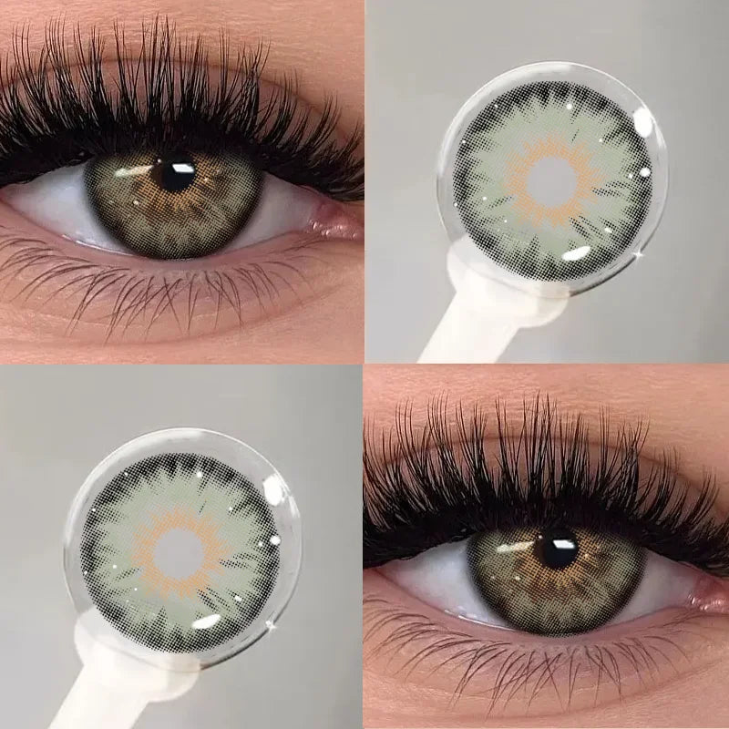 KSSEYE 1Pair Cleopatra 2.0 Series Natural Color Contact Lenses for Eyes Brown Lenses Colorcon Lenses Yearly Beautiful Grey Eyes