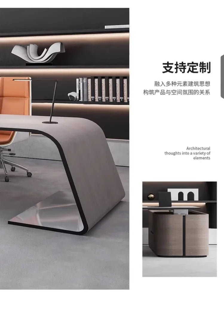 European High Quality Office Desk Cheap Executive Study Standing Office Desk Storage Floor Boss Wooden Escritorio Furniture