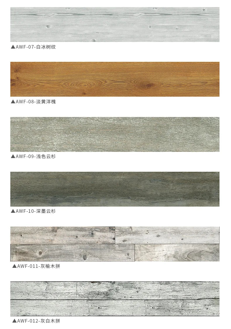 5pcs Wood Grain Floor Stickers Modern Style PVC Wall Sticker Waterproof Self-adhesive for Living room Kitchen Home Floor Decor