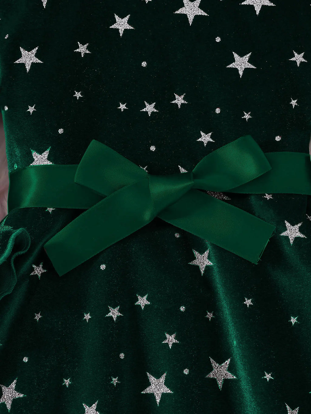 2025 New Year Dress for Girls Winter 3-6Y Kids Star Print Bowknot Long Sleeve Evening Dress Christmas Festive Dress for Girls