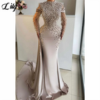 Beige Satin Mermaid Dress