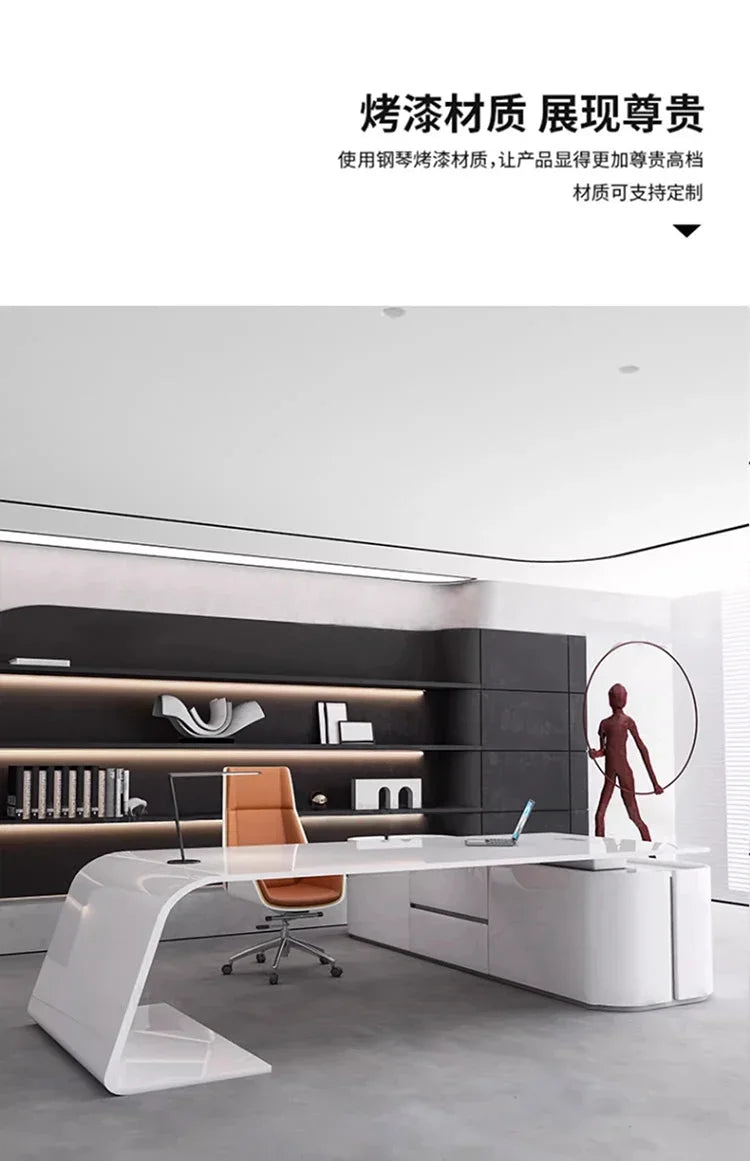 European High Quality Office Desk Cheap Executive Study Standing Office Desk Storage Floor Boss Wooden Escritorio Furniture