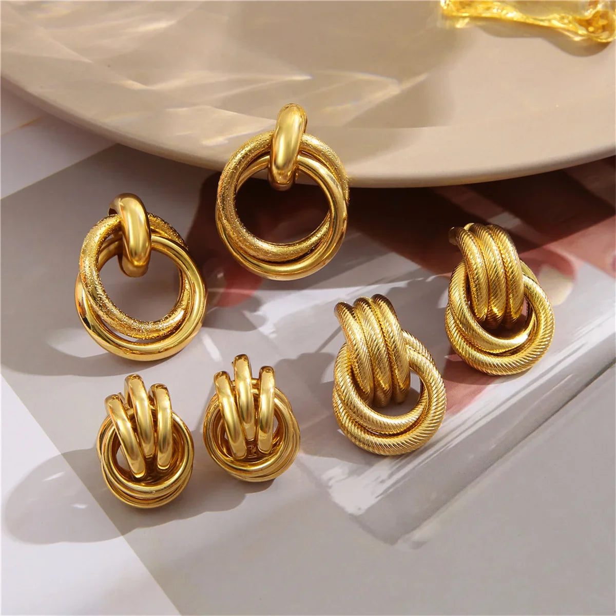 Vintage Boho Round Earrings Set