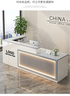Luxury Simple Reception Desk Logo Salon Decorations Modern Reception Desk Office Beauty Mostrador Recepción Commercial Furniture