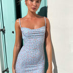 Backless Floral Bodycon Maxi