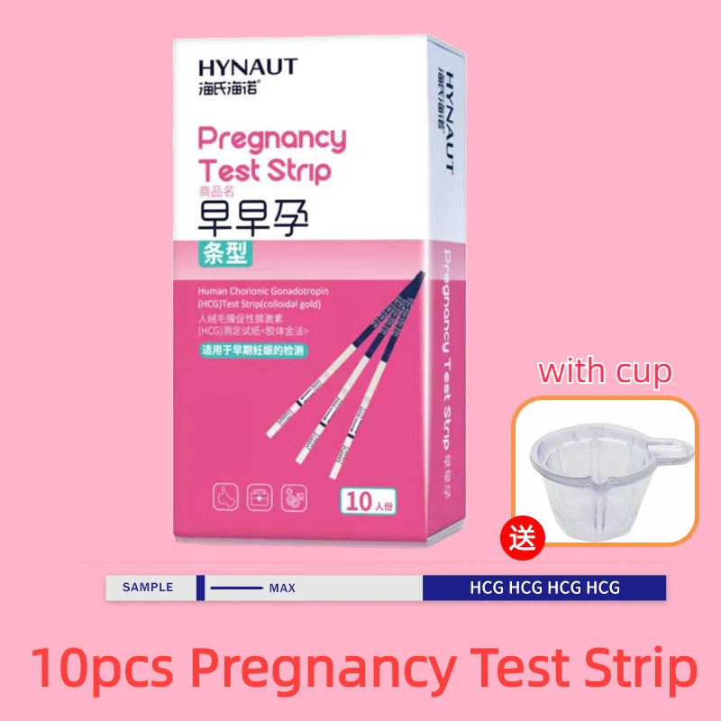 10pcs HCG Test Strips Early Pregnancy Testing Stick Kits Sexshop Women Home Privacy Self-Check Over 99% Accuracy Urinal Test Set