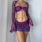 Sequined Knitted 3-Piece Set