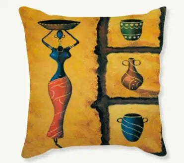 African Costume Clipart Throw Pillow 45x45 Africa Life Collection African Woman Pillowcase Sofa Car Decorative Cushion Cover