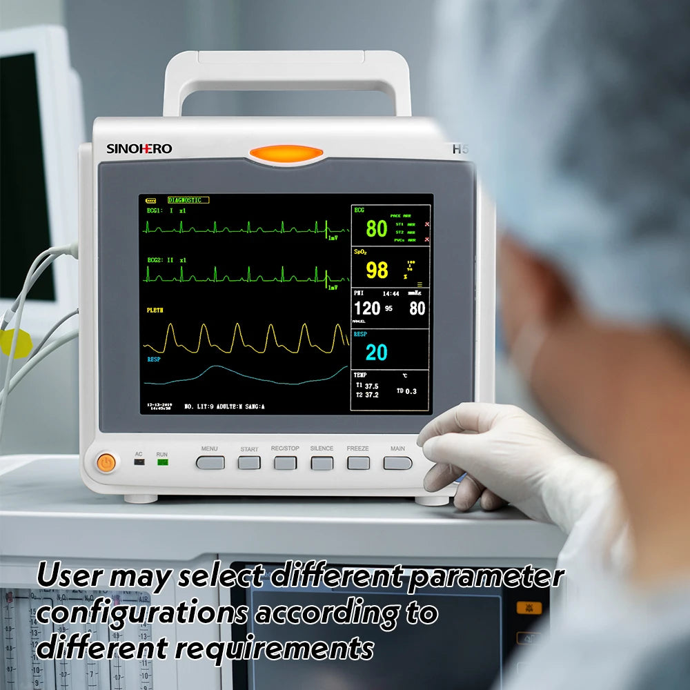 6-Parameter Patient ECG Vital Sign Monitor