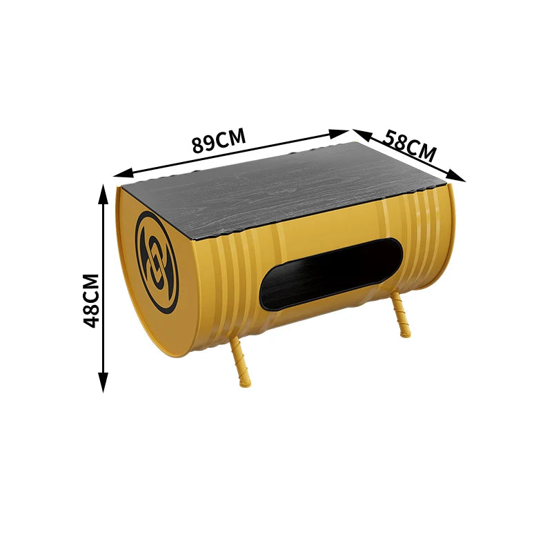 Industrial style sofa coffee table combination Internet celebrity creative bar clear bar milk tea shop table and chair oil drum