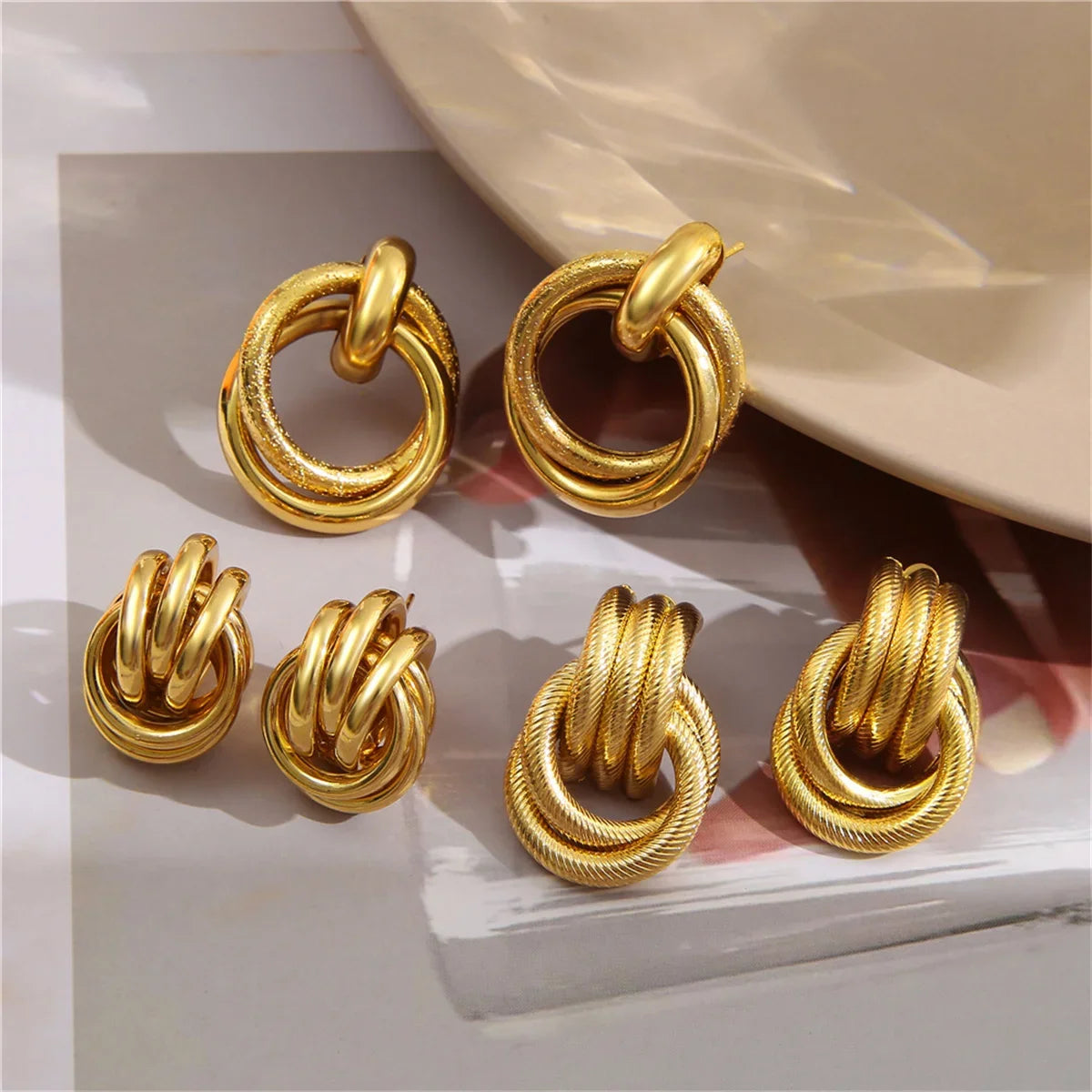 Vintage Boho Round Earrings Set