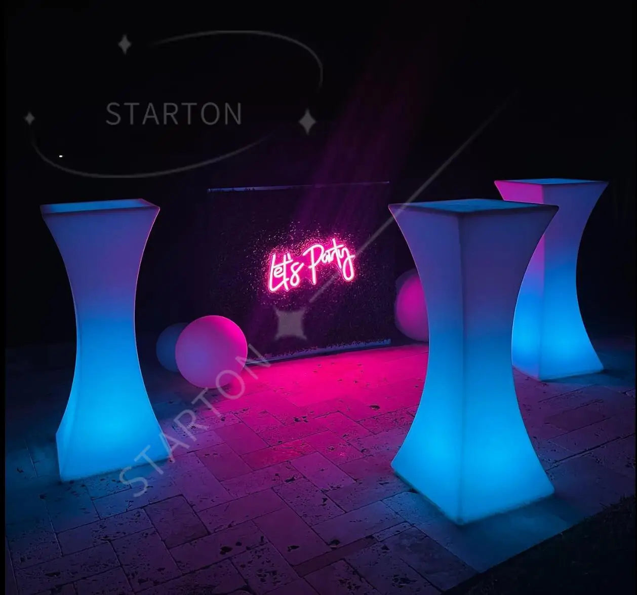 Modern LED Glowing Bar Table Color-Changing Waterproof Light-Up Furniture for Home Hotel Events Garden Wedding Nightclub
