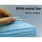 10/200PC Masks Surgical Disposable 3-layer Face Mask Breathable Mask With Elastic Earband Breathable Adult Medical Mouth Mask