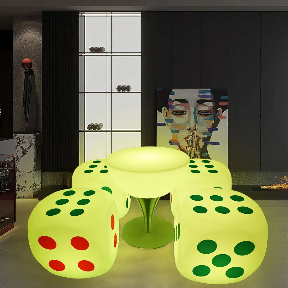 Outdoor Garden Bar Furniture Set LED Chair Bar Stool Sofa Table CE Certified for Hotel Villa Supermarket Made Durable Plastic