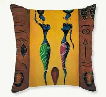 African Costume Clipart Throw Pillow 45x45 Africa Life Collection African Woman Pillowcase Sofa Car Decorative Cushion Cover