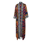 African Dresses for Women African Ethnic Print Loose Long Trench Coat Streetwear Dashiki African Clothes Cardigan African Kimono