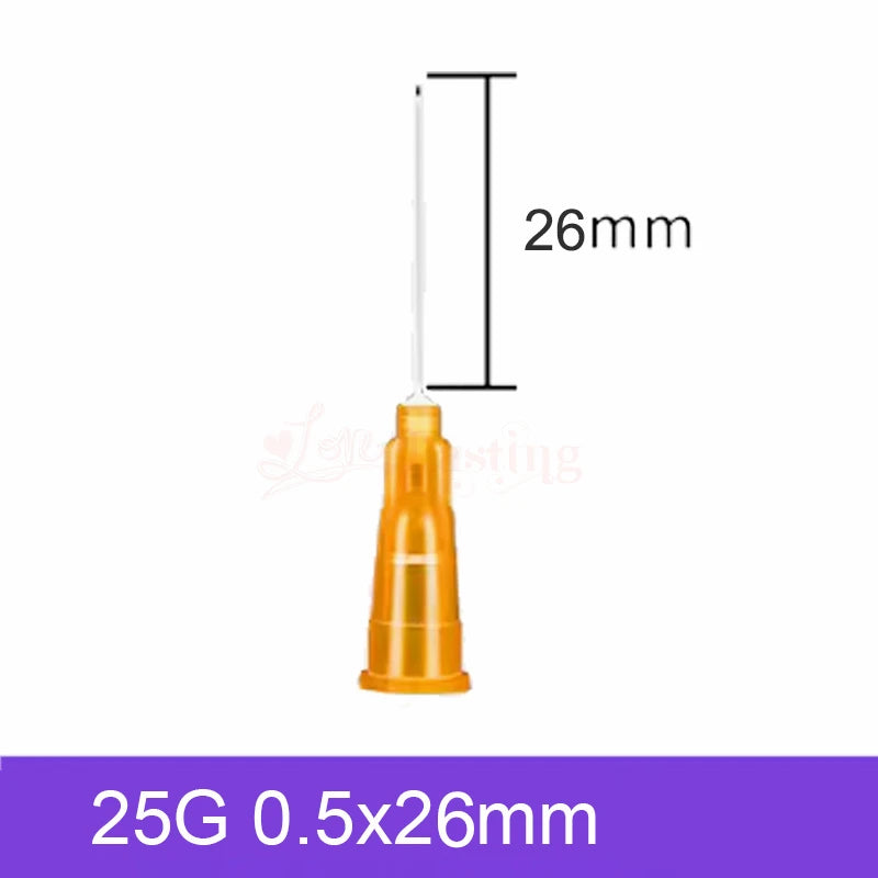 50pcs Pointed Injection Needle Dispensing Needle With Transparent Cap,16G 18G 20G 22G 25G Individually Packaged Syringe Tattoo