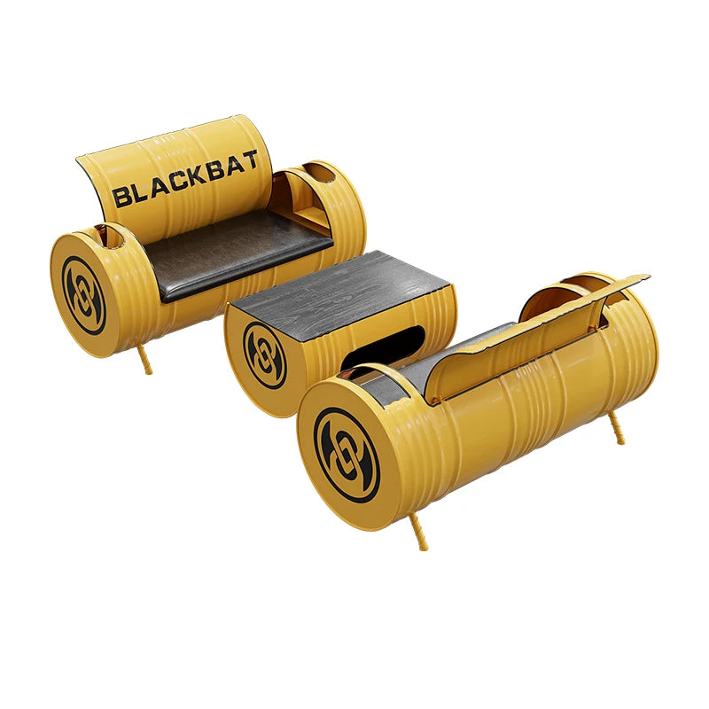 Industrial style sofa coffee table combination Internet celebrity creative bar clear bar milk tea shop table and chair oil drum