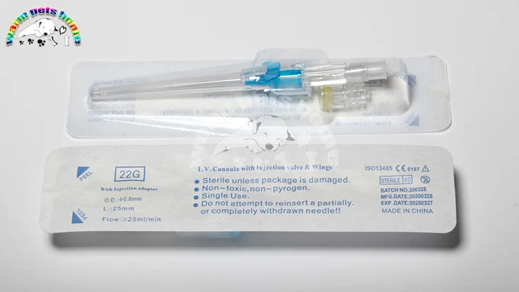 50pcs Sterile IV Cannula With Heparin Cap Disposable Butterfly IV Cannula Intravenous Injection Catheter Veterinary Consumables
