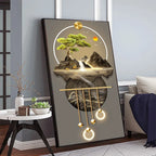 Elegant Modern Abstract Camellia Canvas Wall Art Posters, Frameless Botanical White Flower and Gold Leaf Painting, Perfect for E